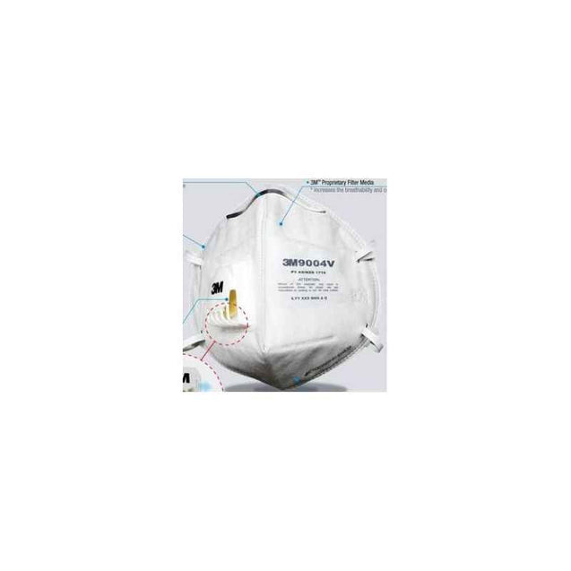 3M Valved Dust/Mist Respirator Mask AS/NZS P1, 9004V (Pack of 50)