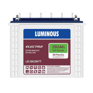 Luminous Electra 150Ah Tubular Battery, LE 19036TT