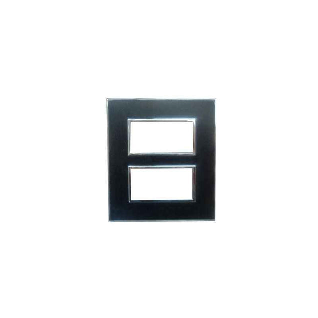 Legrand Arteor 2x4 Module Mirror Finish Black Square Cover Plate With Frame, 5757 63