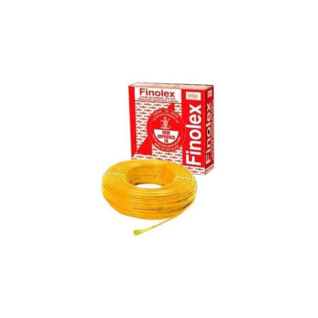 Finolex 10 Sqmm 100m Single Core PVC Yellow Heavy Duty Flexible Cable, 14208