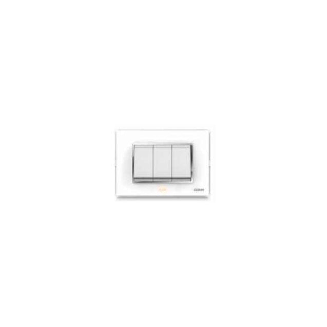 Cona GlasGlow Glass White 6 Module Switch Plate, GGMM1106 (Pack of 10)