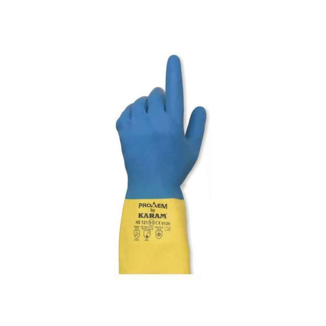 Karam HS121 Natural Rubber Hand Gloves, Size: 7.5
