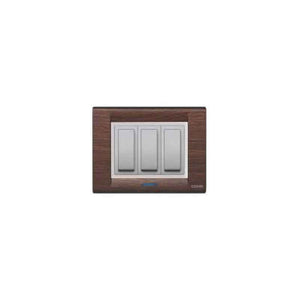 Cona Texture Teak Wood 8 Module Glow Switch Plate, MT1106 (Pack of 10)