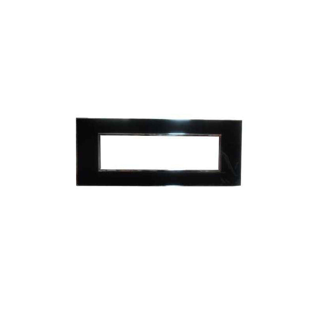 Legrand Arteor 8 Module Mirror Finish Black Square Cover Plate With Frame, 5757 53
