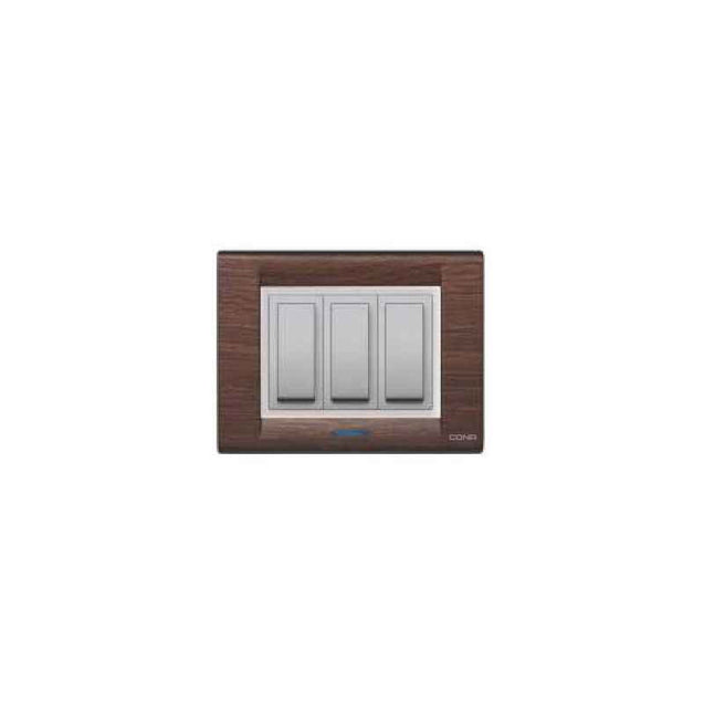 Cona Texture Teak Wood 18 Module Glow Plate, MT1109 (Pack of 10)