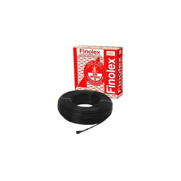 Finolex 10 Sqmm 100m Single Core PVC Black Heavy Duty Flexible Cable, 14208