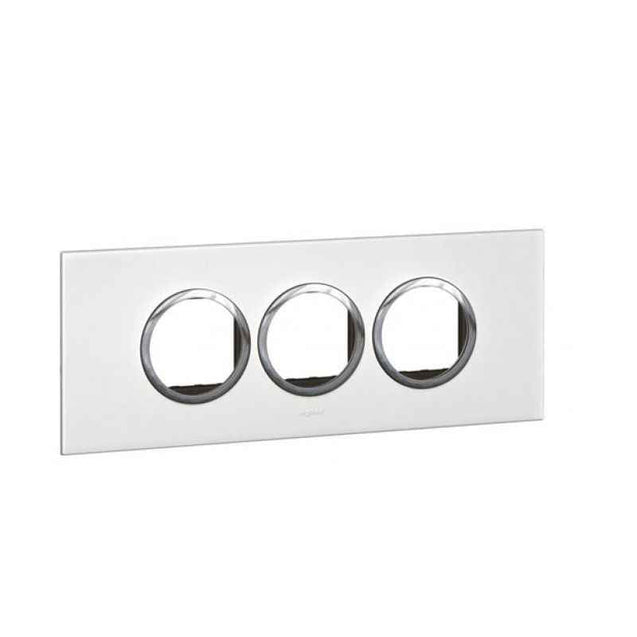 Legrand Arteor 4 Module White Round Cover Plate With Frame, 5759 20 (Pack of 5)