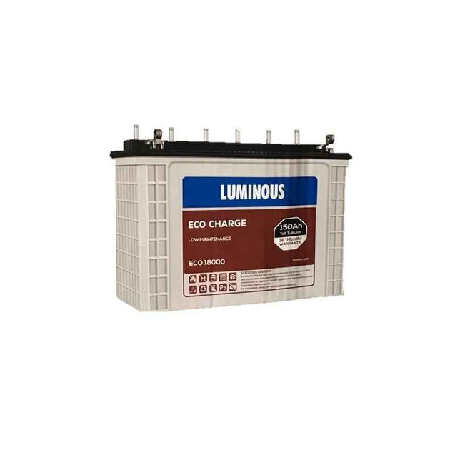 Luminous Eco Charge 150Ah Tall Tubular Battery, ECO18000