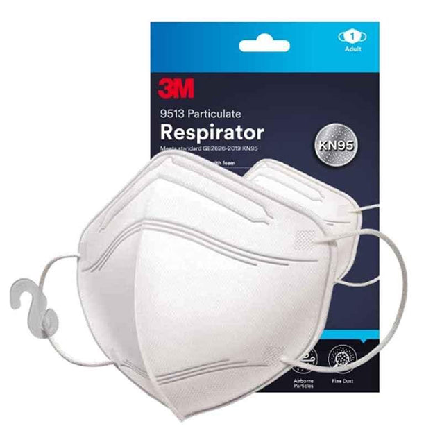 3M 9513 White KN95 Respirator Face Mask (Pack of 5)