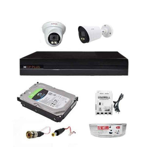 CP Plus 2.4MP Dome & Bullet Camera, 4 Channel DVR with Usewell Accessories, 2.4GPC-1B1D-1TB