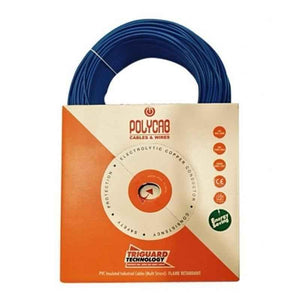 Polycab 4 Sqmm 200m Blue Single Core FRLF Multistrand PVC Insulated Unsheathed Industrial Cable