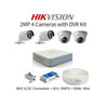 Hikvision 2MP 2 Dome & 2 Bullet Camera & 4 Channel DVR Kit with all Accessories