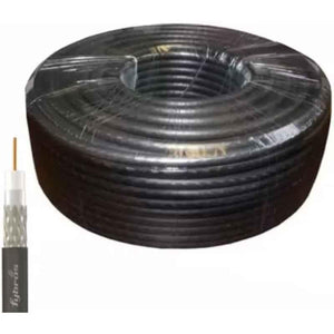 Fybros Black RG-6 CCS PVC Insulated Coaxial Cable, FWC115003, Length: 300 m