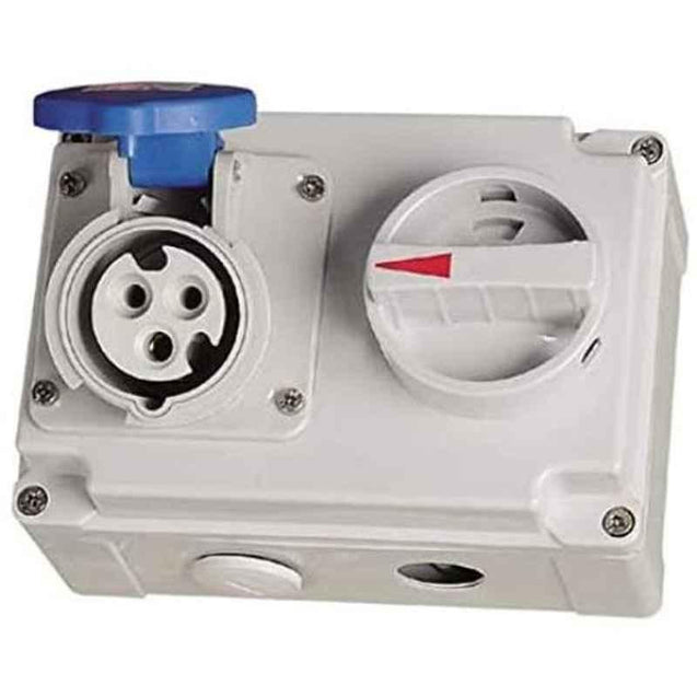 Power N Pack 16A 230V 6h Horizontal Interlocked Socket, PI41S