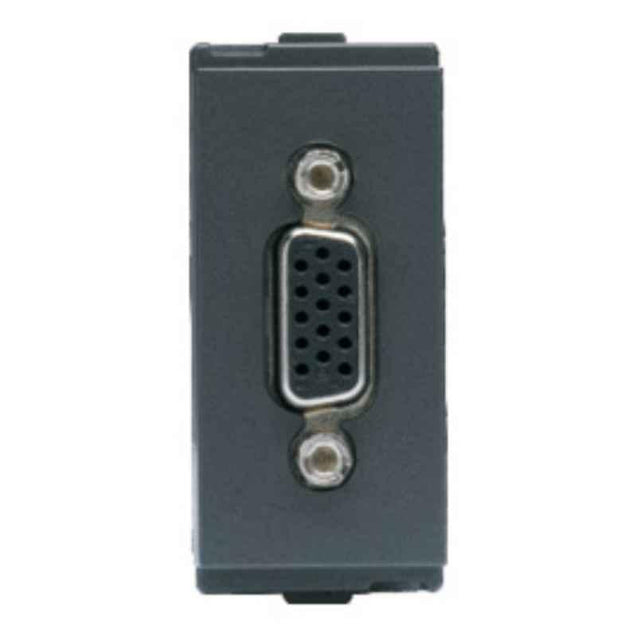 L&T Entice 1M Charcoal Grey VGA Connector, CB91501TG00 (Pack of 15)