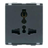 L&T Entice 13A 2M Charcoal Grey Universal Socket, CB91402CG13 (Pack of 10)