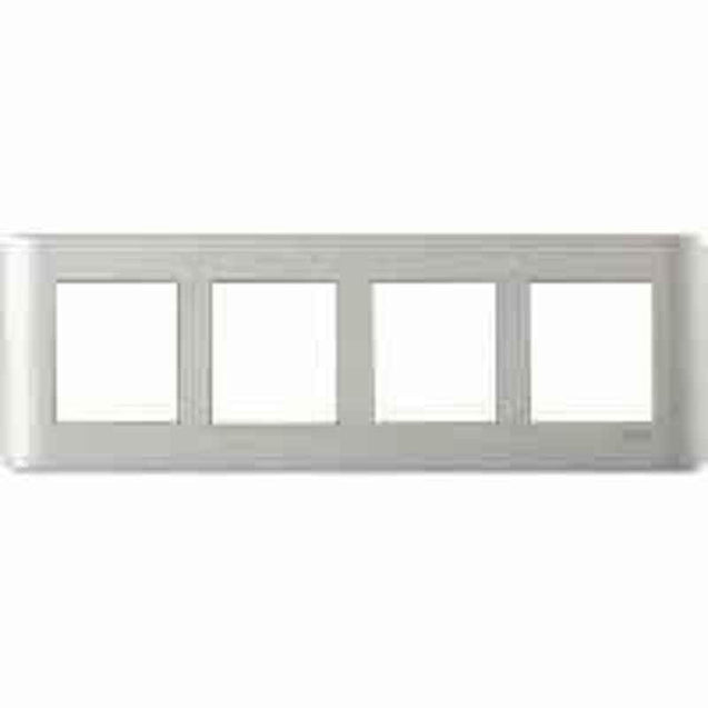 Schneider Electric Zencelo 8 Module Horizontal Satin Silver Grid & Cover Frame, IN8408HC(SA) (Pack of 5)