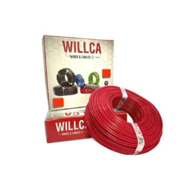 Willca 2.5 Sqmm Red Single Core FR Multistrand PVC Insulated Unsheathed Industrial Cable, Length: 90 m
