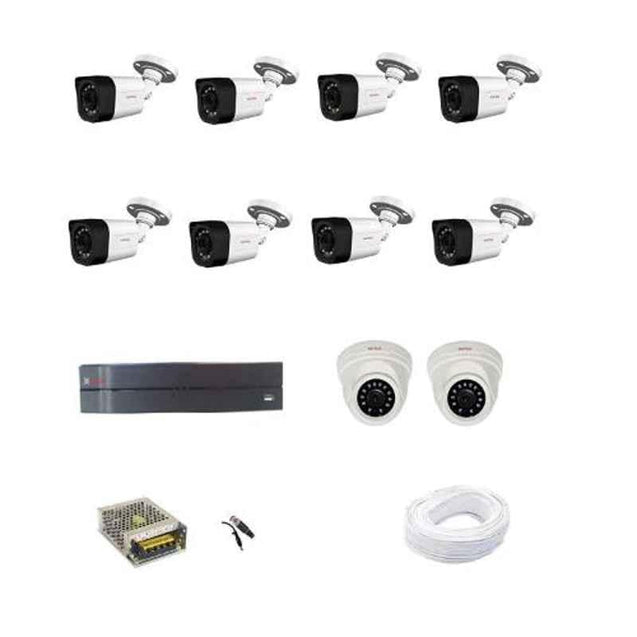 CP Plus 2.4MP 8 Bullet & 2 Dome White & Black Camera with 16 Channel DVR Kit