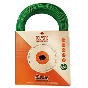 Polycab 1.5 Sqmm 180m Green Single Core FRLF Multistrand PVC Insulated Unsheathed Industrial Cable
