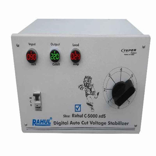 Rahul C-5000AD5 90-280V 5kVA Single Phase Digital Autocut Voltage Stabilizer