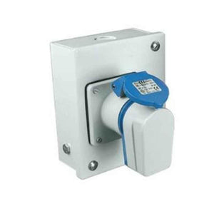 Neptune 16A 3 Pin IP44 Domestic AC/Industrial Plug & Socket Combined in Metal Enclosure without MCB, 1201 DP