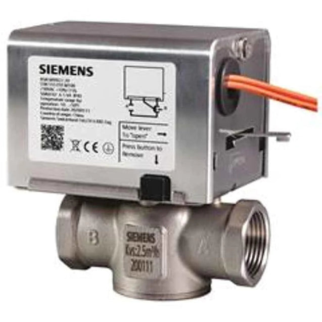 Siemens IP40 PN16 Rated 2 Way Zone Valve with Spring Return On/Off Actuator, MVI422.25