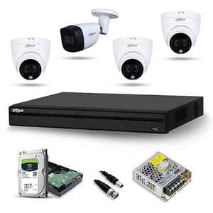 Dahua 3 Pcs 2MP Dome Camera, 2MP Bullet Camera, 4 Channel DVR, Power Adaptor & 1TB Surveillance Hard Disc Kit