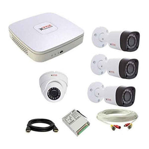 CP Plus 1.3MP 3 Dome & 1 Bullet Camera with 2MP 4 Channel Lite Cosmic DVR Combo without Hard Disk