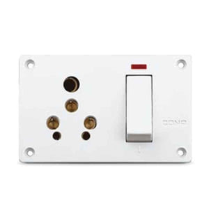 Cona Smyle 2246 Super 6/16A 3 in 1 Polycarbonate Switch Socket Combined Unit (Pack of 10)