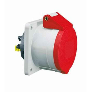 Neptune 63A 5 Pin IP44 Industrial Panel Mounting Straight Socket Outlet, 136