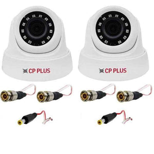 CP Plus Indigo 2.4MP Night Vision Full HD Dome CCTV Camera with Usewell BNC & DC Connectors, CP-VAC-D24L2 (Pack of 2)