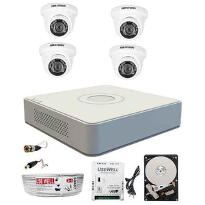 Hikvision 1MP 4 Channel Full Hd Dvr & Camera Combo Kit with 4 Dome Camera