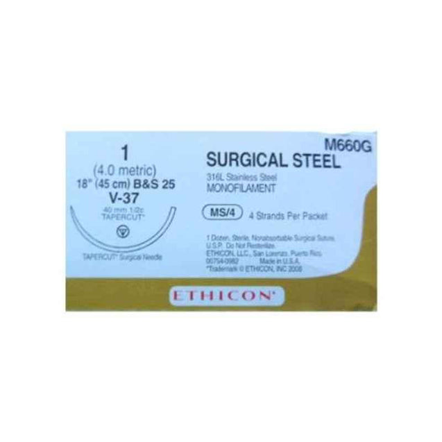 Ethicon M660G 12 Pcs 1 Silver Stainless Steel Surgical Suture Box, Size: 18 inch