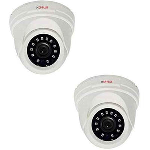 CP Plus 2.4MP White Plastic 1080P Full HD Dome Camera with Usewell Accessories, CP-VAC-D24L2-V3 (Pack of 2)
