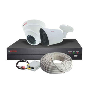 CP Plus 1MP 1 Dome & 1 Bullet HD Camera, 4 Channel DVR Kit without Hard Disk, CP-VCK-TD11G-A