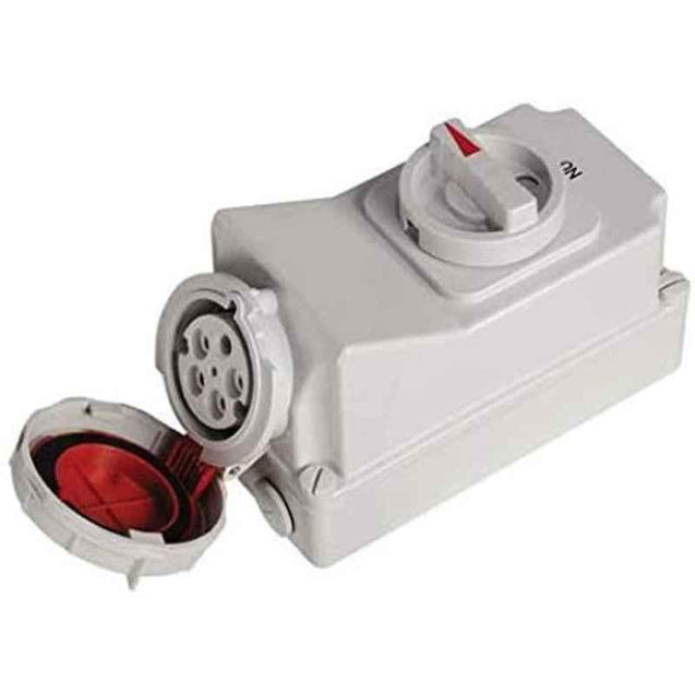 Power N Pack 32A 415V 6h Combined Vertical Mounting Switch Socket, PI04S
