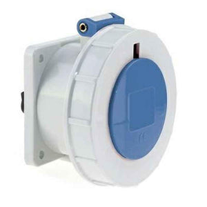 Neptune 125A 3 Pin IP67 Industrial Panel Mounting Straight Socket Outlet, 13452