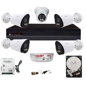 CP Plus 2.4MP Dome & 4 Pcs Bullet Camera, 8 Channel DVR with Usewell Accessories, 2.4GPC-4B1D-1TB