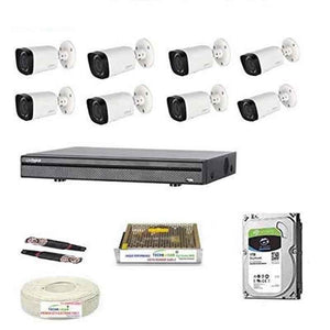 Dahua 8 Pcs 4MP Bullet Camera, 8 Channel DVR, 8 Channel Power Supply, CCTV Wire Roll, 16 Pcs BNC Connectors, 8 Pcs DC Connectors & 2TB Hard Disc Kit