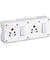 Cona 2217 Super Gold 6A 8 In 1 Universal White Double Switch Socket Combined with Box (Pack of 10)