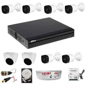Dahua 13 Pcs White & Black 8 Camera 2MP with 8 Channel DVR Kit, Dahua-6B2D-2TB
