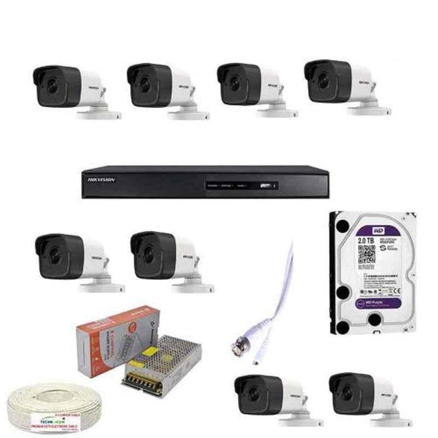 Hikvision 5MP 4 Channel Full Hd Dvr & Camera Combo Kit with 3 Bullet Camera