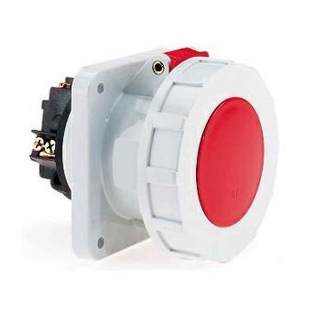 Neptune 125A 5 Pin IP67 Industrial Panel Mounting Straight Socket Outlet, 13451