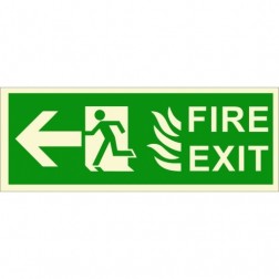 Infernocart Fire Exit Left Side Sign Board - Set of 5