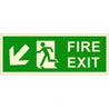 Infernocart Fire Exit Down Left Side Sign Board - Set of 5