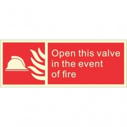 Infernocart Open This Valve In The Event Of Fire Sign Board - Set of 5