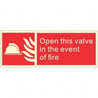 Infernocart Open This Valve In The Event Of Fire Sign Board - Set of 5