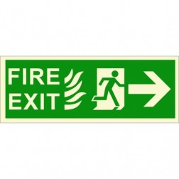 Infernocart Fire Exit Right Side Sign Board - Set of 5