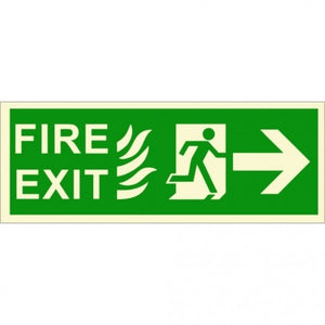 Infernocart Fire Exit Rightside Down Stairs Sign Board - Set of 5